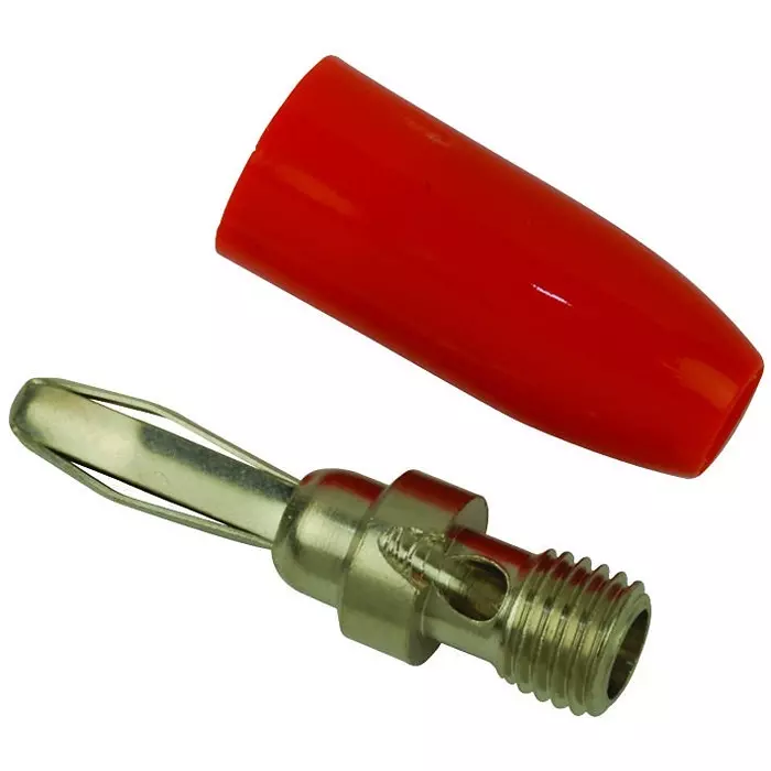 JOHNSON BANANA PLUG, 15A, SOLDERLESS, ORANGE, 108-0306-001