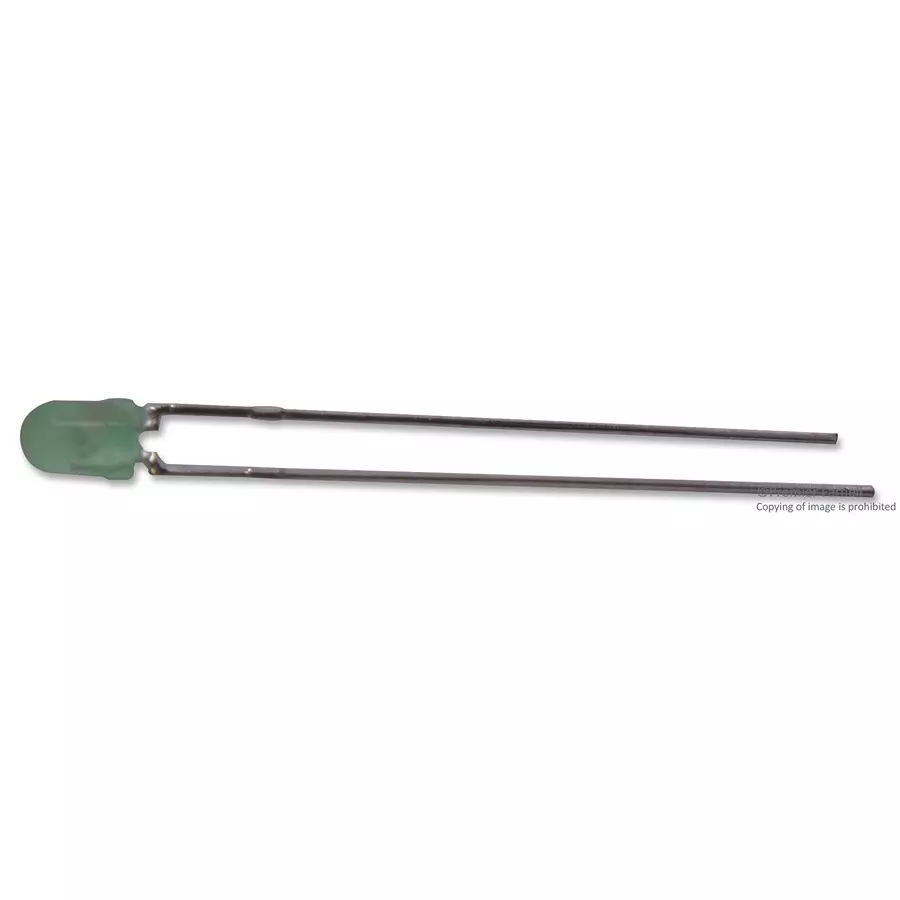 DIALIGHT LED, GREEN, T-1 (3MM), 12.6MCD, 565NM, 521-9210F.