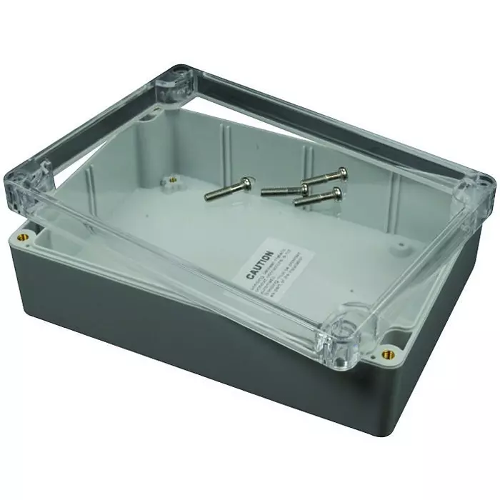 BUD ENCLOSURE JUNCTION BOX POLYCARBONATE GREY, PN-1324-C