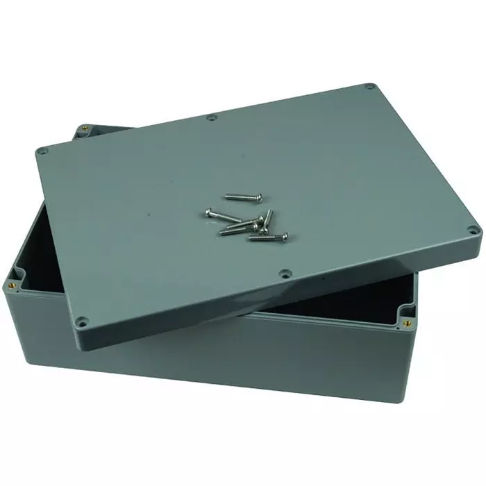 BUD ENCLOSURE, JUNCTION BOX, PLASTIC, GRAY, PN-1335-DG.