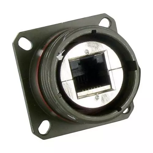 AMPHENOL PCD MODULAR CONN, RJ45 JACK, 8P8C, PANEL, RJFTV2PEM2N00