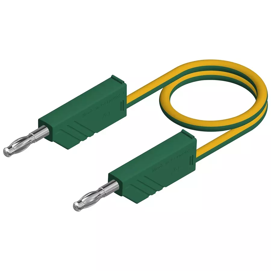 HIRSCHMANN TEST LEAD, 4MM BANANA PLUG, GREEN/YELLOW, 934066188