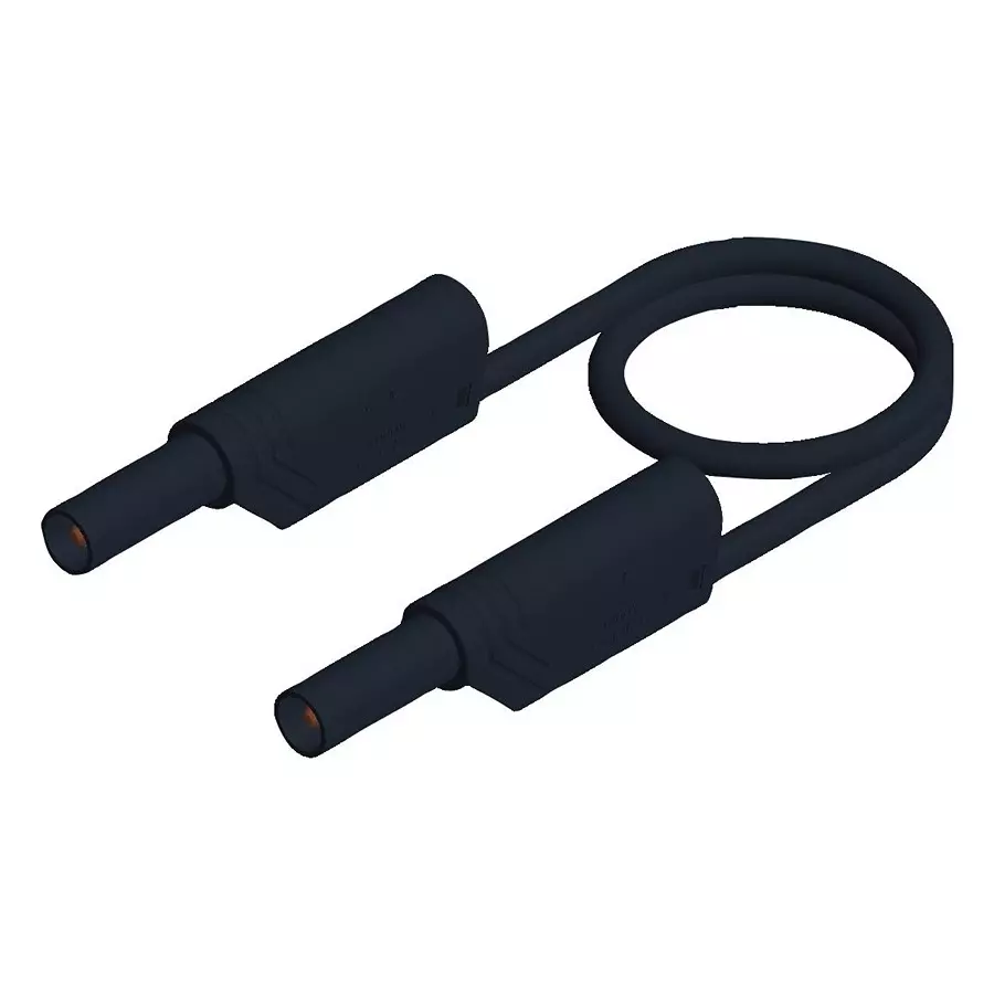 HIRSCHMANN TEST LEAD, 4MM BANANA PLUG, BLACK, 250MM, 934067100