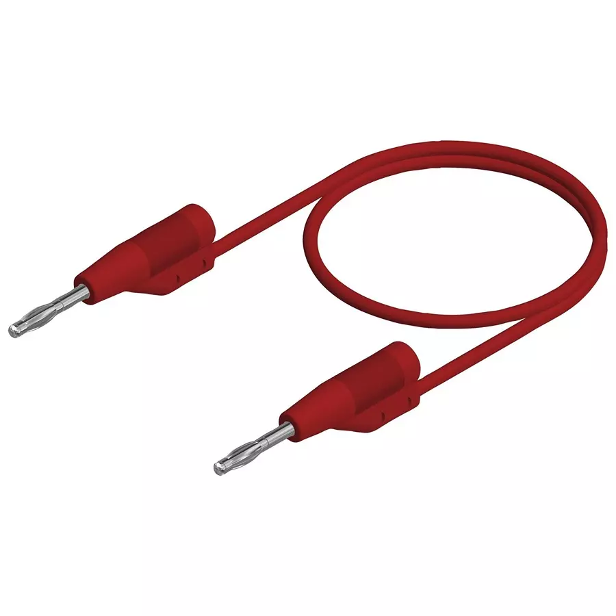 HIRSCHMANN TEST LEAD, 2MM BANANA PLUG, RED, 100MM, 938110101
