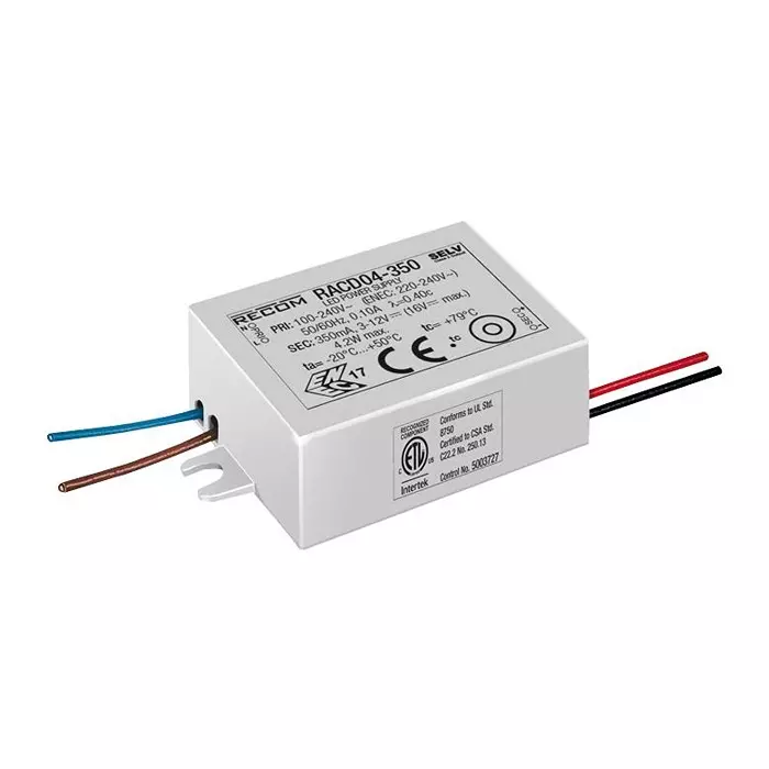 RECOM POWER LED DRIVER, SINGLE O/P, CC MODE, 4W, RACD04-700