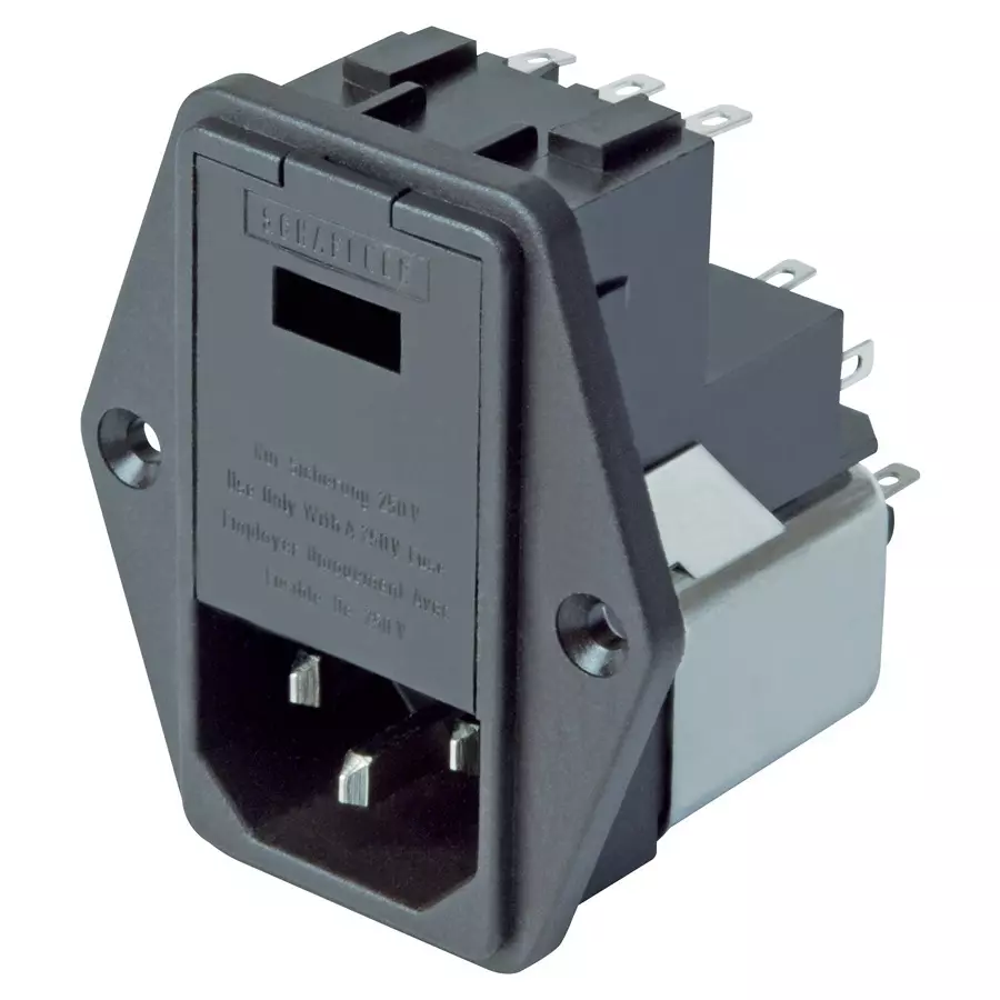 SCHAFFNER - TE CONNECTIVITY IEC INLET, 2.4A, 250VAC, QUICK CONNECT, 800226-SF
