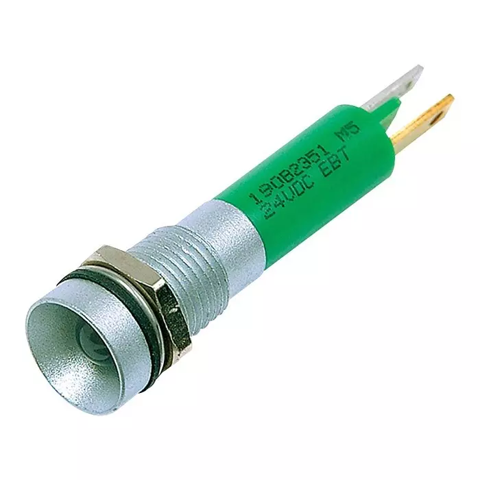 CML INNOVATIVE TECHNOLOGIES LED, M8, 24VDC, MATT CHROME, GREEN, 190B2351