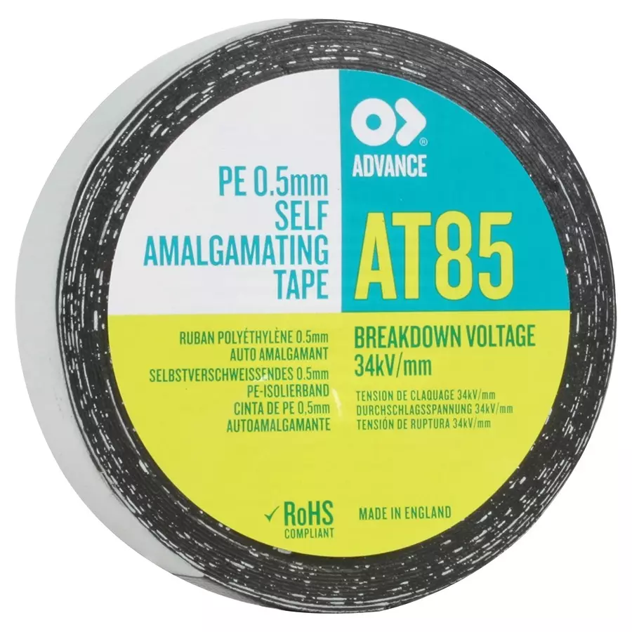 ADVANCE TAPES Tape, Polythene Film, 10M X 25Mm, AT85 BLACK 10M X 25MM