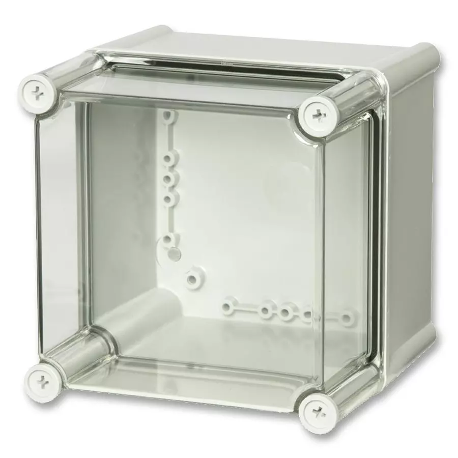 FIBOX ENCLOSURE, PC, GRY, CLR LID, 190X190X180, PC 1919 18 T ENCLOSURE