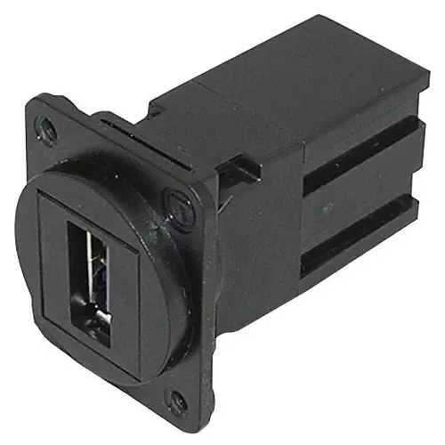 TUK USB COUPLER, 2.0 TYPE A, RCPT, BLK, KCUAA2BKDPM