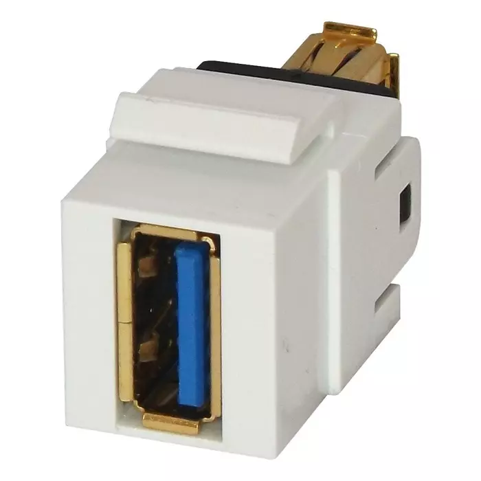 TUK KEYSTONE COUPLER, USB 3.0 A, RCPT, WHITE, KCUAA311WH