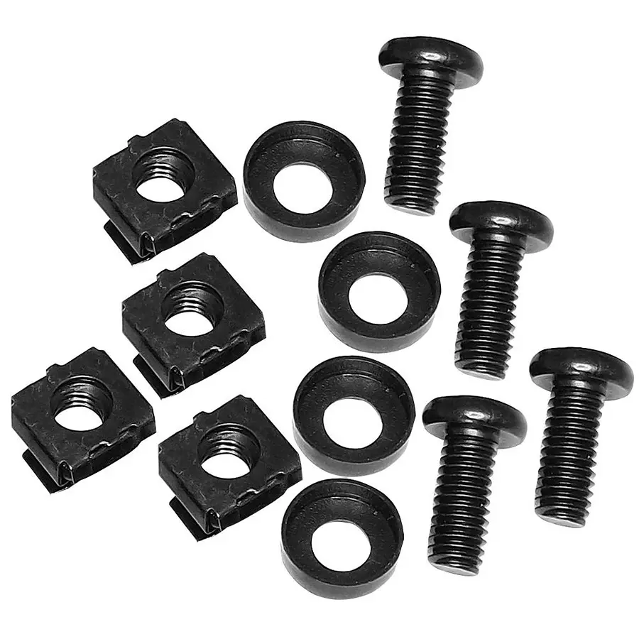 TUK CAGENUT SET, M6, BLACK, PK4, CAGENUT4BK (Pack of 4)