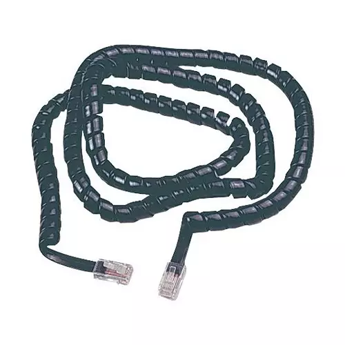 TUK COILED CORD, RJ45 PLUG, 3.3M, BLACK, CPR2