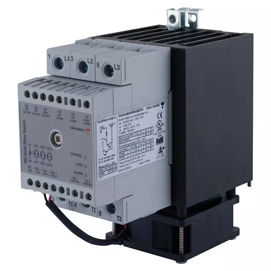 CARLO GAVAZZI SOLID STATE CONTACTOR, 65A, 20 TO 275VAC, RGC3A60A65GGEAFM