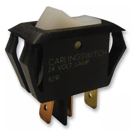 CARLING TECHNOLOGIES SWITCH, SPST, 16A, 125VAC, WHITE, LRA511-RC-B/024V