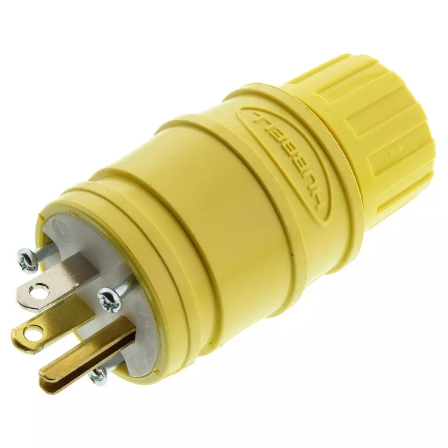 HUBBELL WIRING DEVICES CONNECTOR, POWER ENTRY, PLUG, 15A, HBL14W47