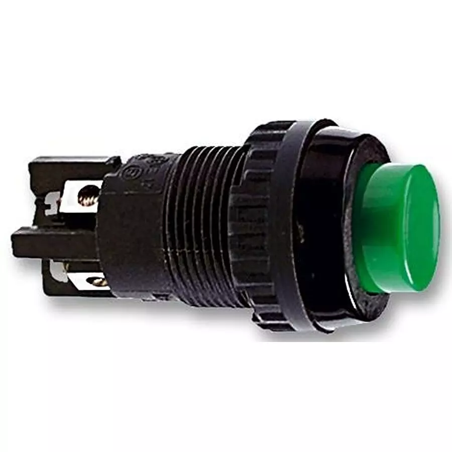 RAFI SWITCH, PUSHBUTTON, MOM, OPAQUE, GREEN, 1.01.102.001/0507