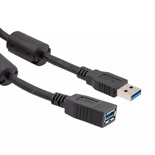 L-COM USB CABLE, 3.0 A PLUG-A RCPT, BLK, 6.6FT, U3A00090-2M