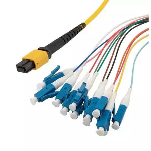 L-COM FIBRE CORD, MPO JACK TO LC, 12FIBRES, 1M, MPF12OS2-09LCR-1