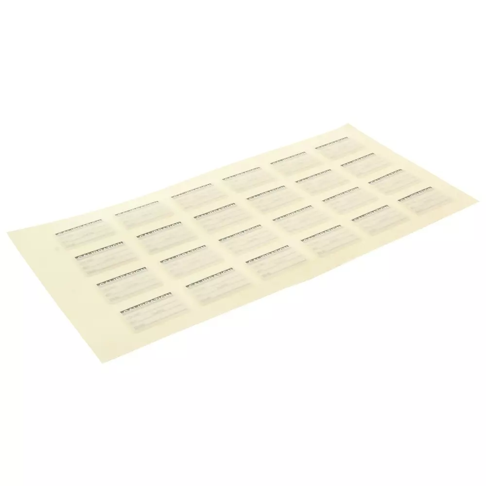 TE CONNECTIVITY Calibration Labels, Self-Lam, Vinyl, 25.4Mm W, Qcc311Bk (Pack of 144)