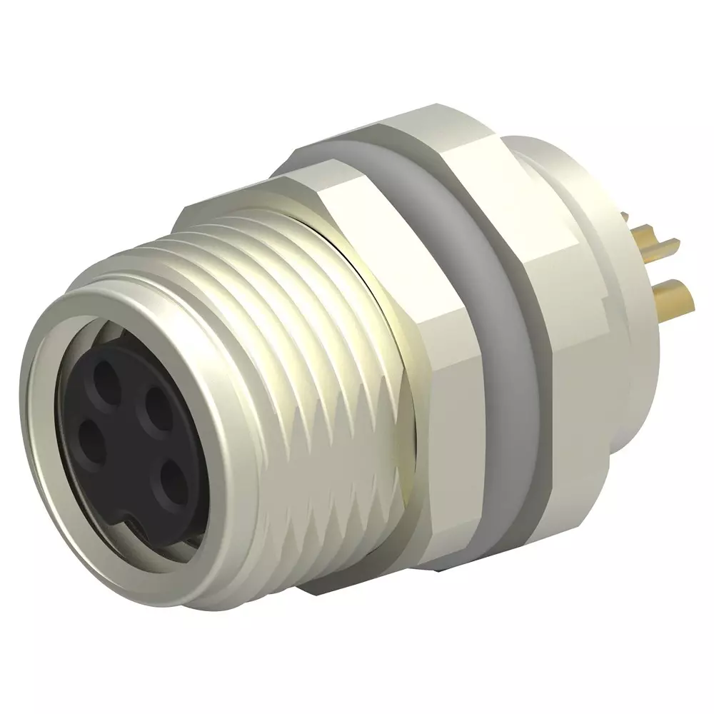 TE CONNECTIVITY Sensor Connector, M8, Rcpt, 4Pos, Panel, T4031017041-000