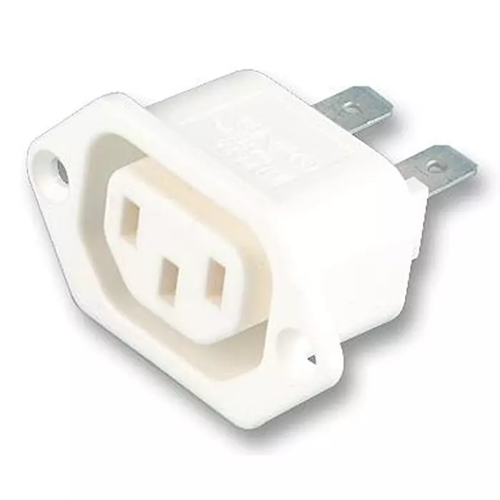 BULGIN LIMITED Outlet, Iec, Flange, White, PX0675/63/WH