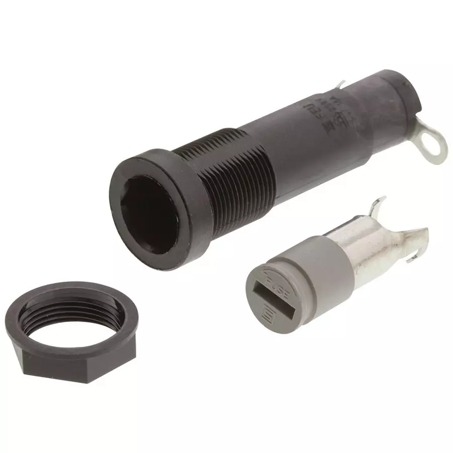 SCHURTER Fuse Holder, 6.3 X 32mm, Panel Mount, 0031.1680