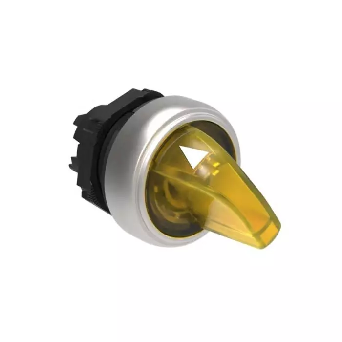 Lovato LPCSL12 Series 2 Position Selector Switch Head, 22 mm Cutout, Yellow Handle, LPCSL1205