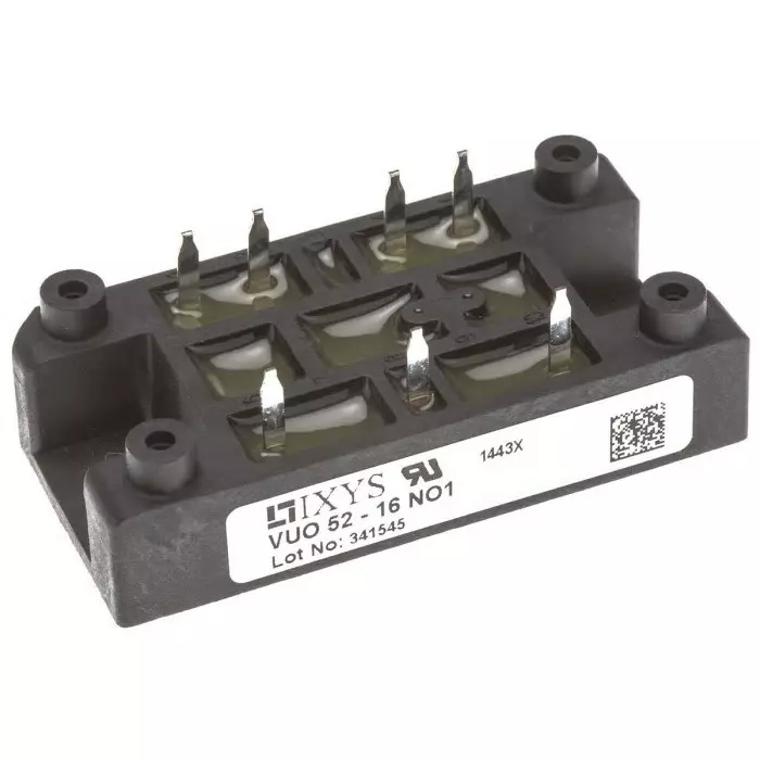 IXYS SEMICONDUCTOR Bridge Rectifier Module 55 A 1600 V 3-Ph Ase 5-Pin, VUO52-16NO1