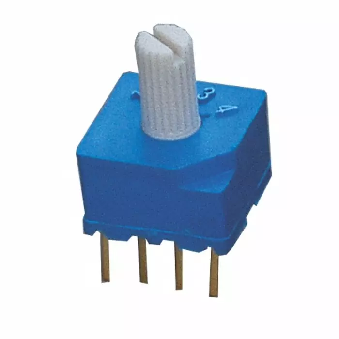 NIDEC COPAL ELECTRONICS GMBH S-2050 Series Rotary Selector Switch 4 Position 100 mA Pin Terminal, S-2150 (Pack of 10 Pcs)