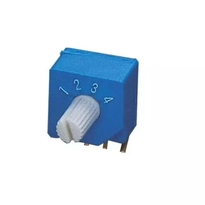 NIDEC COPAL ELECTRONICS GMBH S-2050 Series Rotary Selector Switch 4 Position 100 mA Pin Terminal, S-2151 (Pack of 10 Pcs)