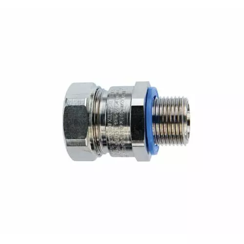 Flexicon Fixed External Thread Fitting Conduit Fitting 25mm Nominal Size M25 Brass Silver IP66 IP67 IP68 IP69, LTP25-M25-EXD