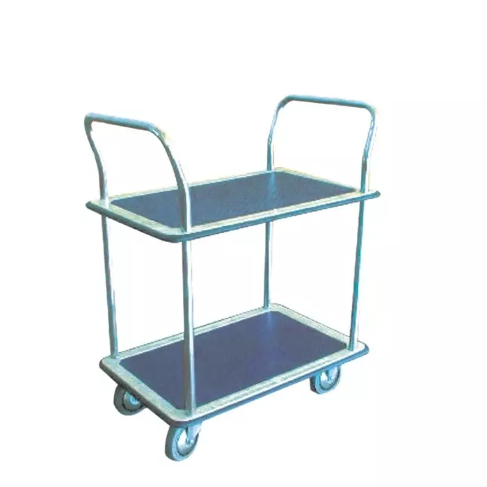 Guitel Hervieu 2 Shelf Steel Trolley Cart 740 x 480 x 990 mm 200 Kg Load, 1893