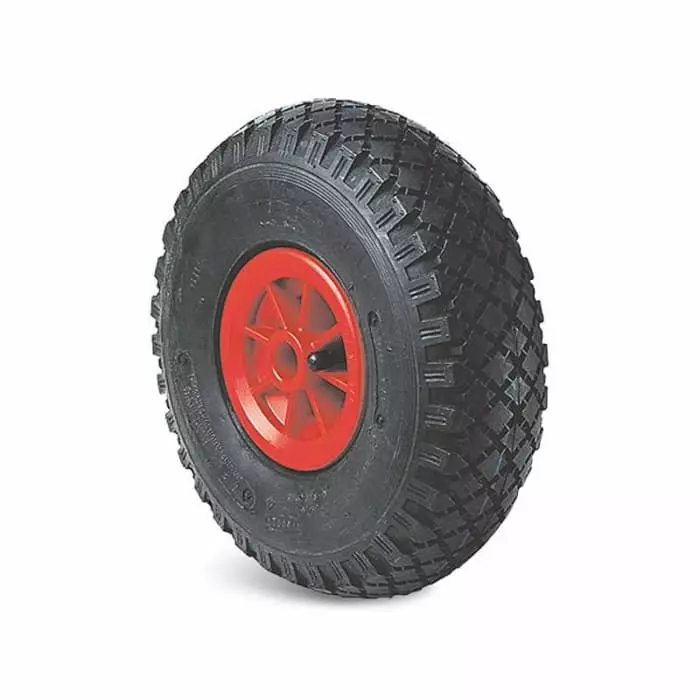 Guitel Hervieu Black Red Rubber Abrasion Resistant Trolley Wheel 150 Kg, 3588120