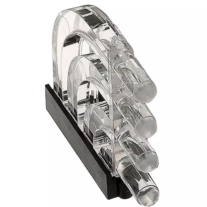 MENTOR PCB Mounted 4-Way Right Angle LED Light Pipe Quad-Level-Row Clear Dome Lens, 1279.1001 (Pack of 2 Pcs)
