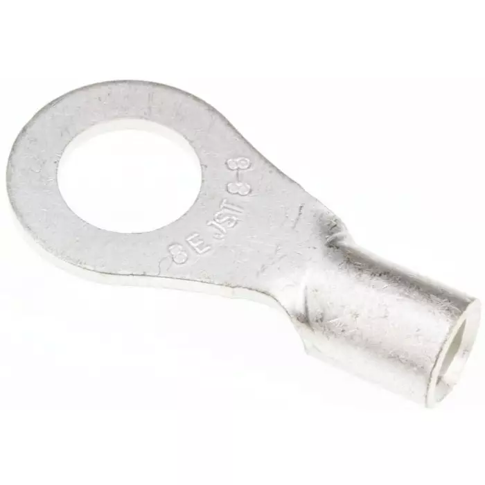 JST (JAPAN SOLDERLESS TERMINALS) R Uninsulated Ring Terminal 8mm Stud Size 6.6mm² to 10.5mm² Wire Size, 8-8 (Pack of 50 Pcs)