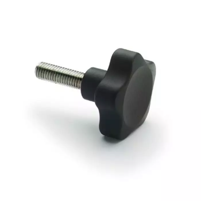 Elesa Glass Fibre Reinforced Polyamide Clamping Knob M6 x 16 Threaded Stud, 166172 (Pack of 10 Pcs)
