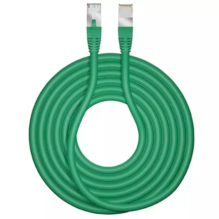 CAE Groupe RJ45 Male to RJ45 Male Cable 5 m Cat6a Green S/FTP Shielded Terminated LSZH Sheath, CORD6ASF05VMSH