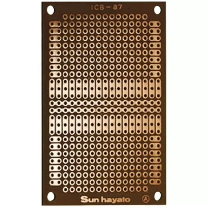 Sunhayato Matrix Board FR1 1mm Holes 2.54 x 2.54mm Pitch 72 x 47 x 1.6mm, ICB-87