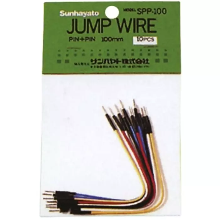 Sunhayato Insulated Tinned Copper Breadboard Jumper Wire in Black, Blue, Red, White & Yellow, SPP-100 (Pack of 10 Pcs)