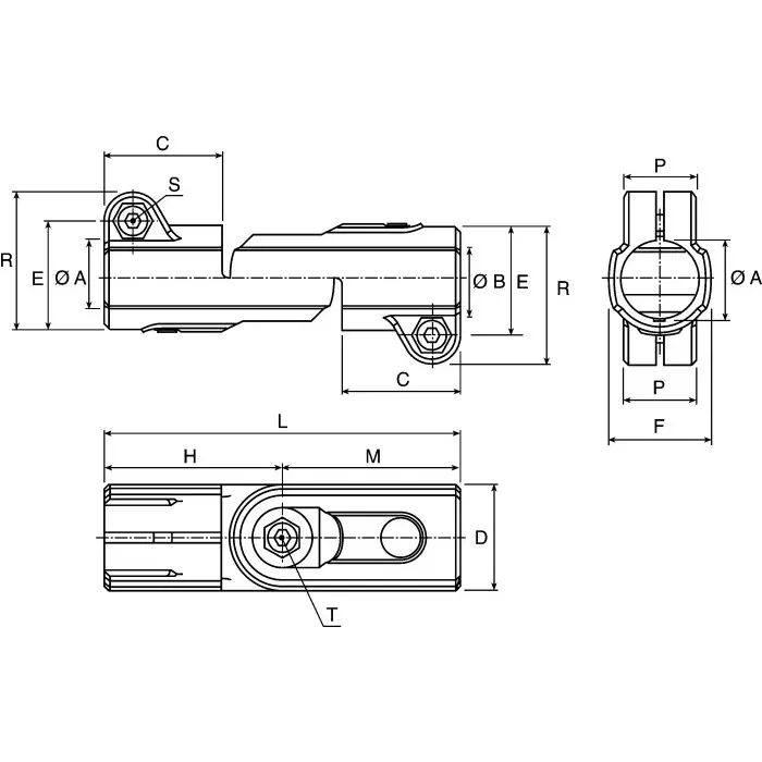 Rose+Krieger Joint Clamp Connecting Component Strut Profile 12-18 mm, RK80018CCE (Pack of 10 Pcs)