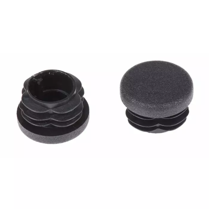 Rose+Krieger Black Round Tube Plug 25 mm Strut Profile, 90303-5 (Pack of 5 Pcs)