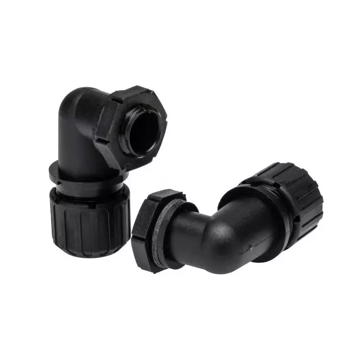 Adaptaflex 90° Elbow Conduit Fitting 13mm Nominal Size PG9 Nylon 66 Black, ASF13/PG9/90  AWB13 (Pack of 5 Pcs)