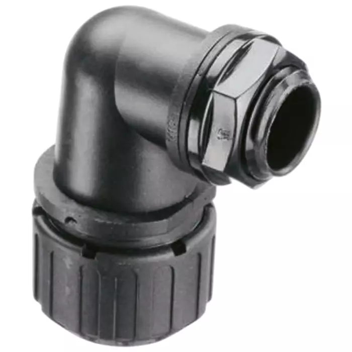 Adaptaflex 90° Elbow Conduit Fitting 32mm Nominal Size M32 Nylon 66 Black IP67 Rating, PF34/M32/90/BL (Pack of 2 Pcs)