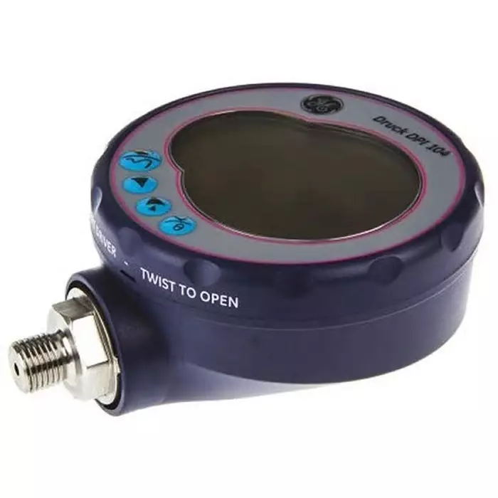 Druck Digital Pressure Gauge NPT 1/4 20 Bar Bottom Entry 95 mm Outside Diameter with RS Calibration, DPI104-13G