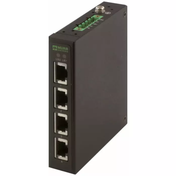Murrelektronik Limited 58 Series DIN Rail Mount Network Hub 4 RJ45 Ports 9-48V DC, 58151