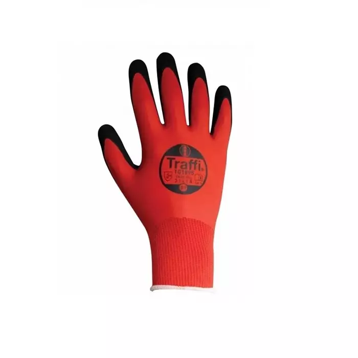 Traffi Wet Resistance Work Gloves Elastane & Nylon Grip Red Size 9, A-TG1895-RD-9