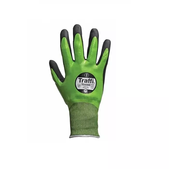 Traffi Cut Resistant Work Gloves Green HPPE/Nylon/Glass Abrasion Resistant Oil Repellent Size 10, A-TG6060-GR-10