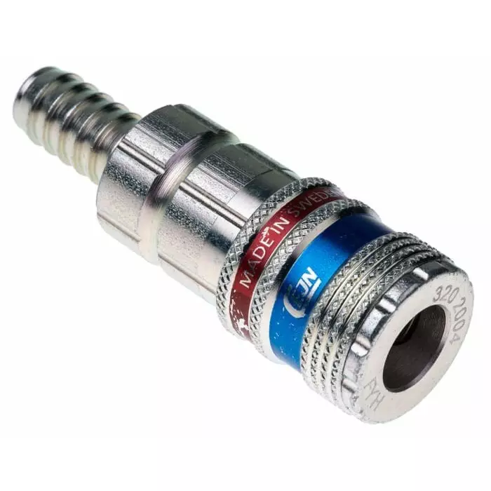 CEJN Pneumatic Quick Connect Coupling Brass & Steel 10mm Hose Barb, 103202004
