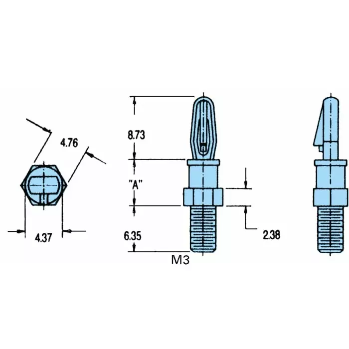 ESSENTRA COMPONENTS Nylon Studded Fixing Spacer for 3.18mm PCB Hole, MSCBSM-M3-06-01